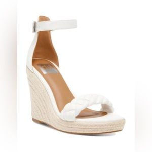NEW Dolce Vita Women's Harriat Braided Espadrille Platform Wedge WhiteSize 9 NIB